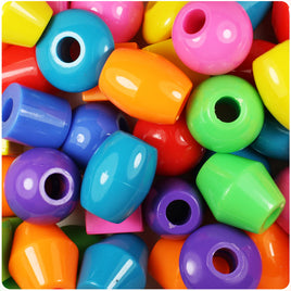 CIRCUS MIX OPAQUE 25mm JUMBO SHAPE PONY BEADS